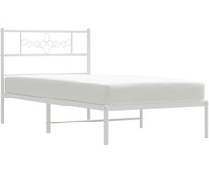 Metalinis lovos rėmas su galvūgaliu, baltos spalvos, 100x200cm