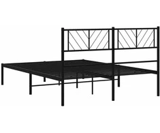 Lova Metalinis lovos rėmas su galvūgaliu, juodos spalvos, 140x190cm