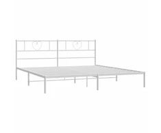 Lova Metalinis lovos rėmas su galvūgaliu, baltos spalvos, 183x213cm