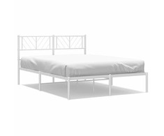 Lova Metalinis lovos rėmas su galvūgaliu, baltos spalvos, 135x190cm