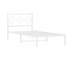 Lova Metalinis lovos rėmas su galvūgaliu, baltas, 90x190cm