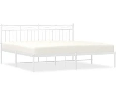 Lova Metalinis lovos rėmas su galvūgaliu, baltos spalvos, 183x213cm
