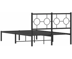 Lova Metalinis lovos rėmas su galvūgaliu, juodos spalvos, 120x190 cm
