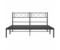 Lova Metalinis lovos rėmas su galvūgaliu, juodos spalvos, 135x190cm