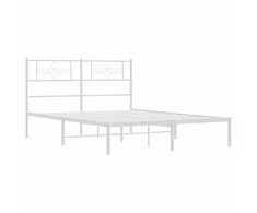 Lova Metalinis lovos rėmas su galvūgaliu, baltos spalvos, 135x190cm