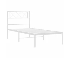 Lova Metalinis lovos rėmas su galvūgaliu, baltos spalvos, 100x190cm