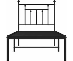 Lova Metalinis lovos rėmas su galvūgaliu, juodos spalvos, 75x190cm