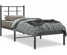 Lova Metalinis lovos rėmas su galvūgaliu, juodos spalvos, 75x190cm