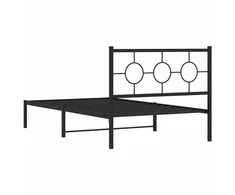 Lova Metalinis lovos rėmas su galvūgaliu, juodos spalvos, 107x203cm