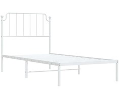 Metalinis lovos rėmas su galvūgaliu, baltos spalvos, 90x200cm