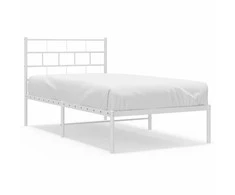 Lova Metalinis lovos rėmas su galvūgaliu, baltos spalvos, 107x203cm
