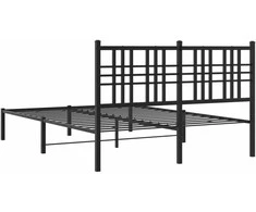 Lova Metalinis lovos rėmas su galvūgaliu, juodos spalvos, 135x190cm