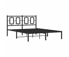 Lova Metalinis lovos rėmas su galvūgaliu, juodos spalvos, 140x190cm