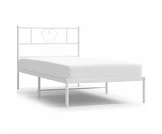 Lova Metalinis lovos rėmas su galvūgaliu, baltos spalvos, 100x190cm