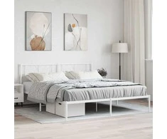 Lova Metalinis lovos rėmas su galvūgaliu, baltos spalvos, 183x213cm