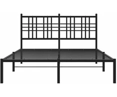 Lova Metalinis lovos rėmas su galvūgaliu, juodos spalvos, 140x190cm