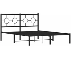 Lova Metalinis lovos rėmas su galvūgaliu, juodos spalvos, 135x190cm