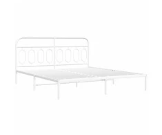 Lova Metalinis lovos rėmas su galvūgaliu, baltos spalvos, 183x213cm