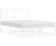 Lova Metalinis lovos rėmas su galvūgaliu, baltos spalvos, 135x190cm