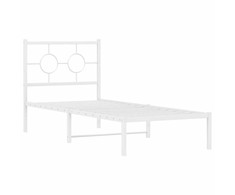 Lova Metalinis lovos rėmas su galvūgaliu, baltos spalvos, 75x190cm