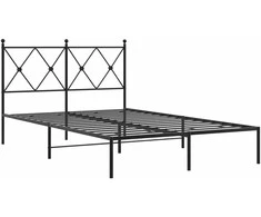 Lova Metalinis lovos rėmas su galvūgaliu, juodos spalvos, 120x190 cm