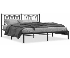 Lova Metalinis lovos rėmas su galvūgaliu, juodos spalvos, 183x213cm