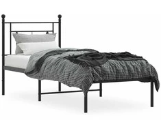 Lova Metalinis lovos rėmas su galvūgaliu, juodos spalvos, 75x190cm