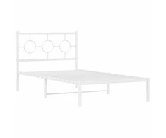 Lova Metalinis lovos rėmas su galvūgaliu, baltos spalvos, 100x200cm