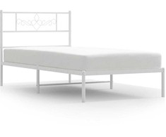 Lova Metalinis lovos rėmas su galvūgaliu, baltos spalvos, 100x200cm