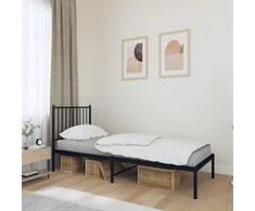 Lova Metalinis lovos rėmas su galvūgaliu, juodos spalvos, 75x190cm