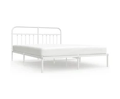 Lova Metalinis lovos rėmas su galvūgaliu, baltos spalvos, 183x213cm