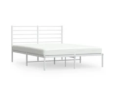 Lova Metalinis lovos rėmas su galvūgaliu, baltos spalvos, 135x190cm