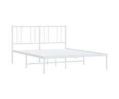 Lova Metalinis lovos rėmas su galvūgaliu, baltos spalvos, 140x190cm