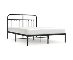 Lova Metalinis lovos rėmas su galvūgaliu, juodos spalvos, 140x190cm