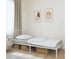 Lova Metalinis lovos rėmas su galvūgaliu, baltos spalvos, 107x203cm