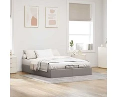 Lova Osmanų lovos rėmas be čiužinio, taupe, 140x190 cm, audinys