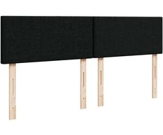 Osmanų lovos rėmas su čiužiniais, juodas, 200x200cm, audinys
