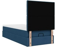Osmanų lova su čiužiniu ir LED lemputėmis Mėlynas 90x200 cm