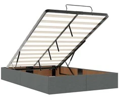 Lova Osmanų lovos rėmas su čiužiniu, pilkas, 120x190 cm, audinys