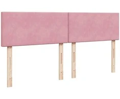 Osmanų lova su čiužiniu ir LED, rožinės sp., 180x200cm, aksomas
