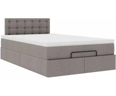 Osmanų lova su čiužiniu ir LED, taupe sp., 120x190cm, audinys