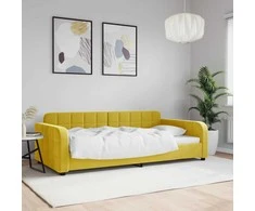 Lova Sofa, geltonos spalvos, 100x200cm, aksomas