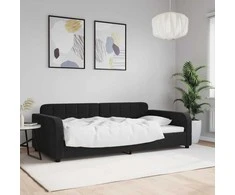 Lova Sofa, juodos spalvos, 100x200cm, aksomas