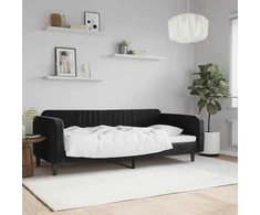 Lova Sofa, juodos spalvos, 100x200cm, aksomas