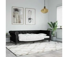 Lova Sofa, juodos spalvos, 100x200cm, dirbtinė oda