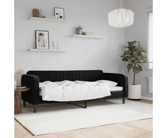 Lova Sofa, juodos spalvos, 80x200cm, aksomas