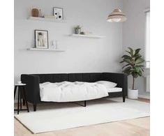 Lova Sofa, juodos spalvos, 80x200cm, aksomas