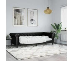 Lova Sofa, juodos spalvos, 80x200cm, dirbtinė oda