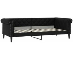 Lova Sofa, juodos spalvos, 90x190 cm, dirbtinė oda