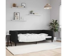 Lova Sofa, juodos spalvos, 90x190cm, aksomas